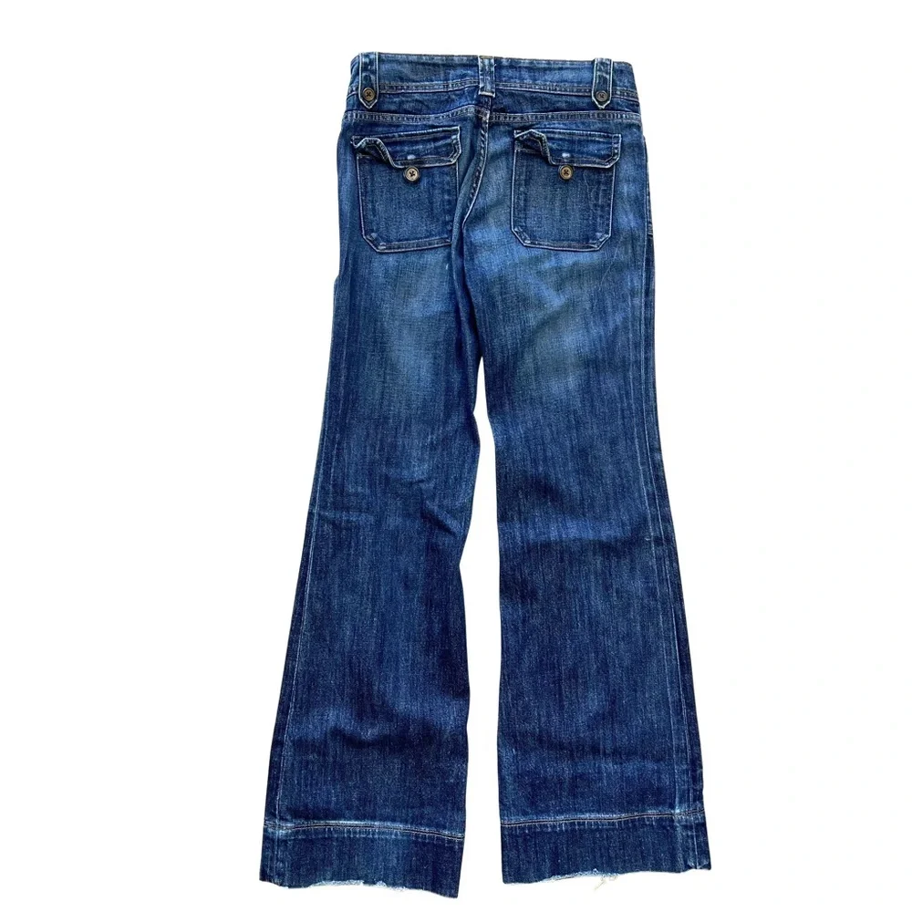 Banana Republic Dark Blue Wide-Leg Flare Jeans - Picture 6 of 16